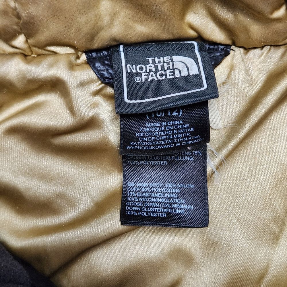 Kids The North Face Cocolee Black Gold Down Puffer Coat M 10/12 - Picture 9 of 16